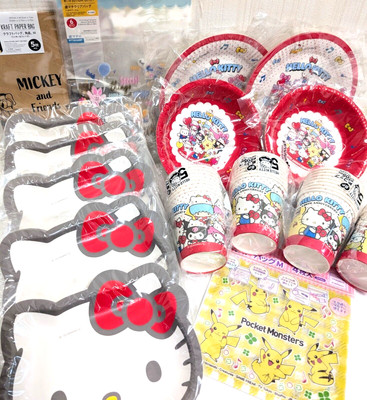 Hello Kitty Party Tableware Set B Christmas Birthday New Year Sanrio w/Bags