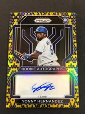 Yonny Hernandez Signed 2022 Panini Prizm Baseball Card #RA-YH Auto /35
