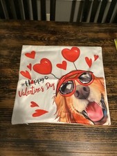 NEW Valentine's Day Dog Soft Pillow Cover - 18in x 18in