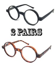 2 Pair Combo READERS Lightweight Round JOHN LENNON VINTAGE Style READING GLASSES