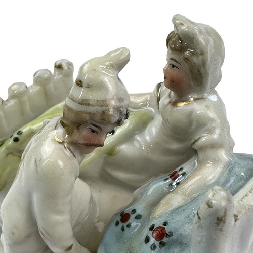Old German Victorian Fairing Porcelain Last In Bed To Turn Off The Light 3.5” - Picture 12 of 19