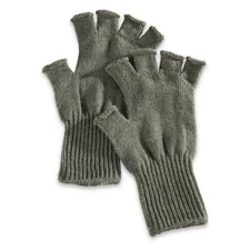 Genuine US Military Issue Fingerless Gloves,GI Glove Liners, Ski Winter Gloves