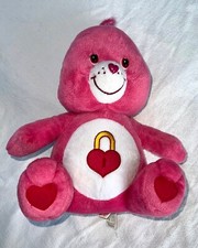 Care Bears Vintage 2005 Secret Bear Heart Locket Pink Stuffed 12 Inch Plush GUC