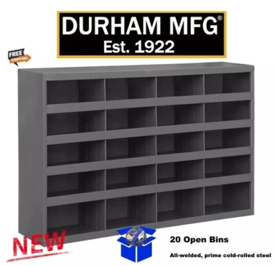 DURHAM Metal 20 Hole Storage Bolt Bin Cabinet Compartment Nuts Bolts Fasteners Screws
