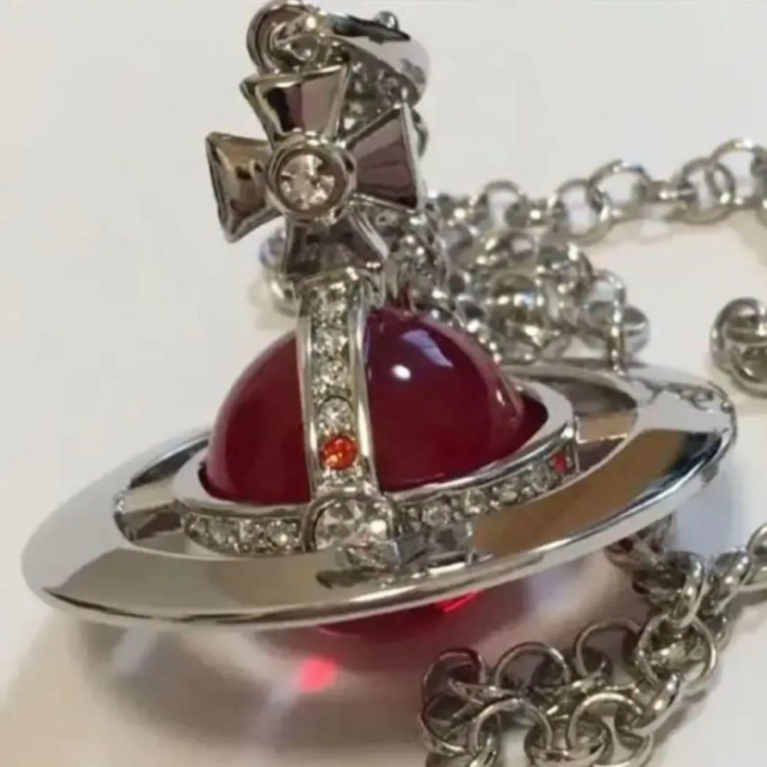 Vivienne Westwood Small Orb Necklace Pendant Red Silver Color | eBay