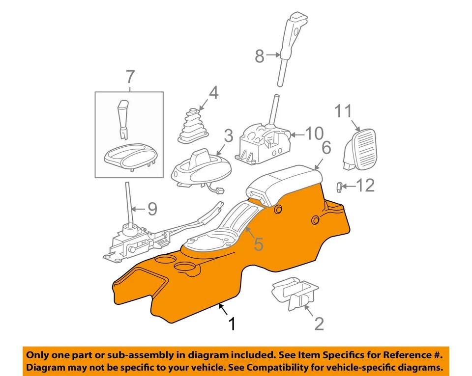 Used Front Lower Center Console fits: 2005 Chrysler Sebring floor Sdn AT Front L Foto 3 de 4