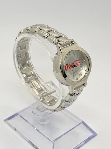 Vintage 2003 Coca-Cola Ladies Stainlees Steel Quartz Watch  Red Classic Logo
