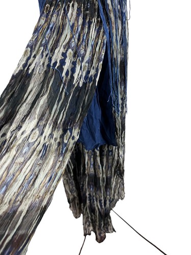 Free People Freyja Blue Maxi Dress Size Small - 4 Boho Pleated Strappy V Neck - Picture 9 of 20