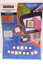 NEW Fiskars Embossing Stencil Set - Alpha Block 4003