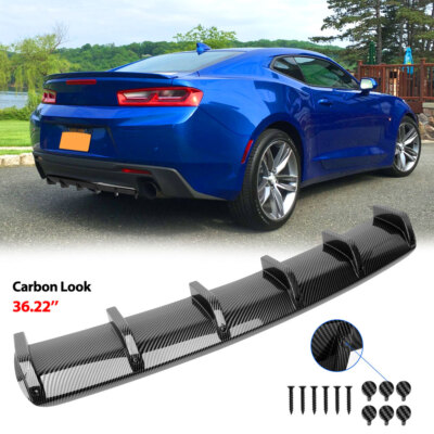 For Chevy Camaro SS LT LS Carbon Look Rear Bumper Diffuser Spoiler Lip Splitter