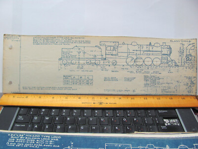 BALTIMORE & OHIO RAILROAD 2-8-2 Q-A LOCOMOTIVE #4160-61 BLUEPRINT DATA DRAWING