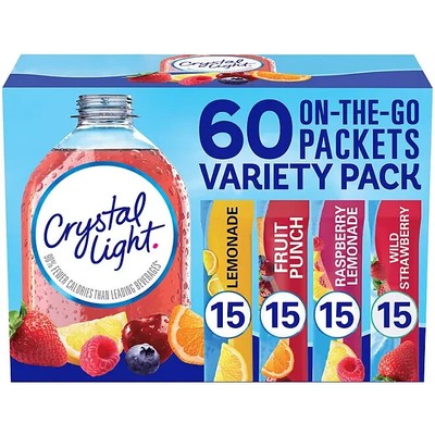 Crystal Light Lemonade, Fruit Punch, Raspberry Lemonade and Wild Strawberry Powd