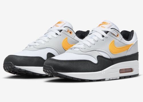 NIKE AIR MAX 1 WHITE GOLD BLACK SIZE MENS US9-13 FORCE 1 DUNK LOW 90 95 TN TUNED - Picture 2 of 8