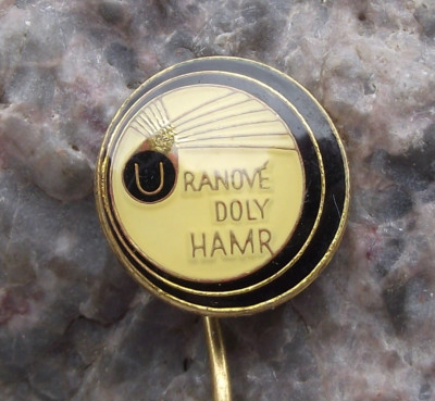 Vintage Uranium Mines HAMR Czechoslovakia Mining Nuclear Power Station Pin Badge
