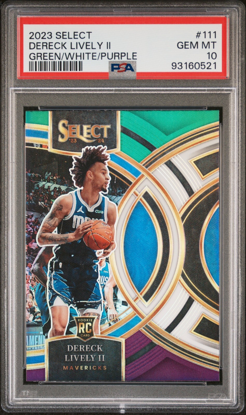 2023 PANINI SELECT 111 DERECK LIVELY II GREEN/WHITE/PURPLE - PSA 10!!