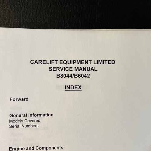 CareLift ZoomBoom 6042-44 Rough Terrain Forklift Service Manual Part Maintenance - Picture 6 of 9