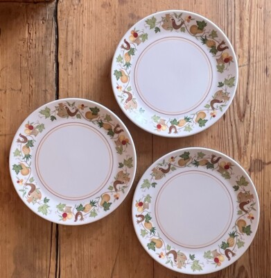 Set of 3 Vtg 70s Noritake Progression HOMECOMING 9002 Bread Plates 6.25'' Japan