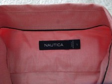 NWT Nautica Men's Short-Sleeve Button Up Oxford Shirt in Dreamy Coral