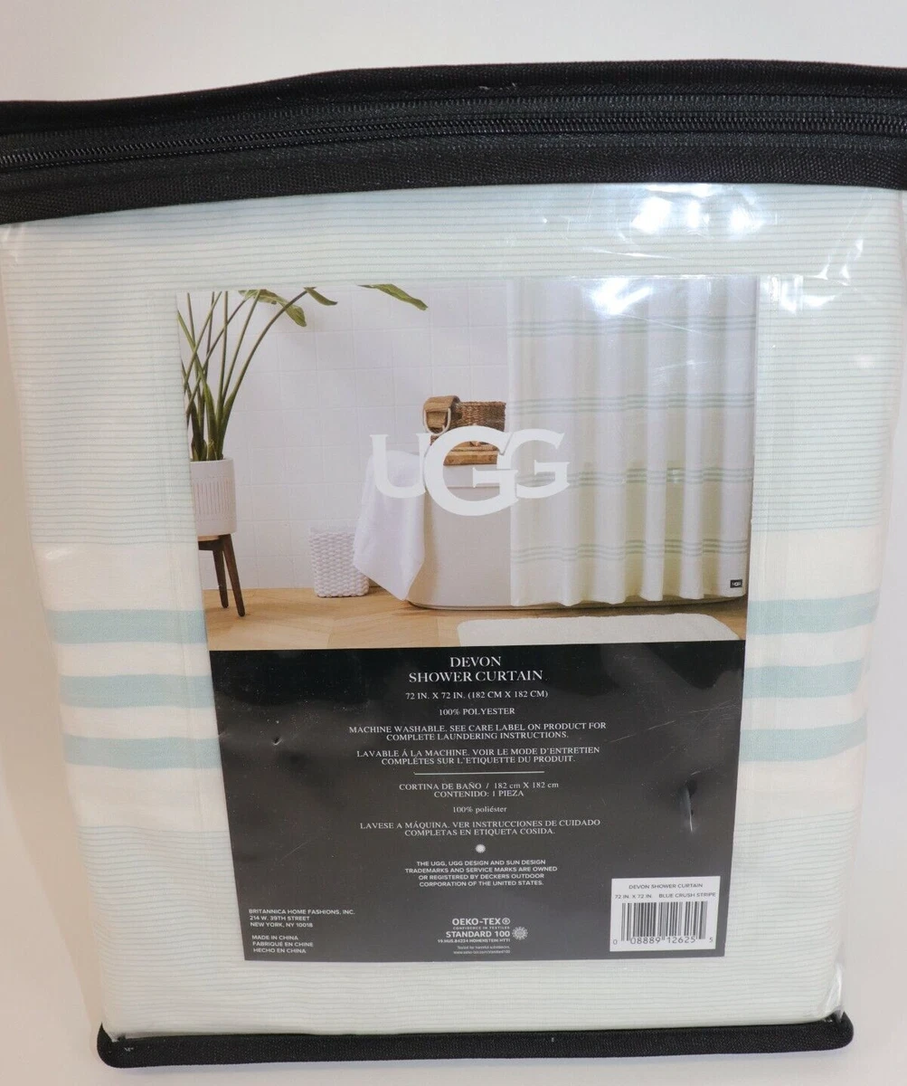 UGG Devon Blue Crush Stripe Fabric Shower Curtain (72 Bath