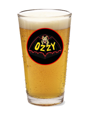 Ozzy Osbourne (Bat) - Rock and Roll - 16oz Pint Beer Glass Pub Barware Liquor