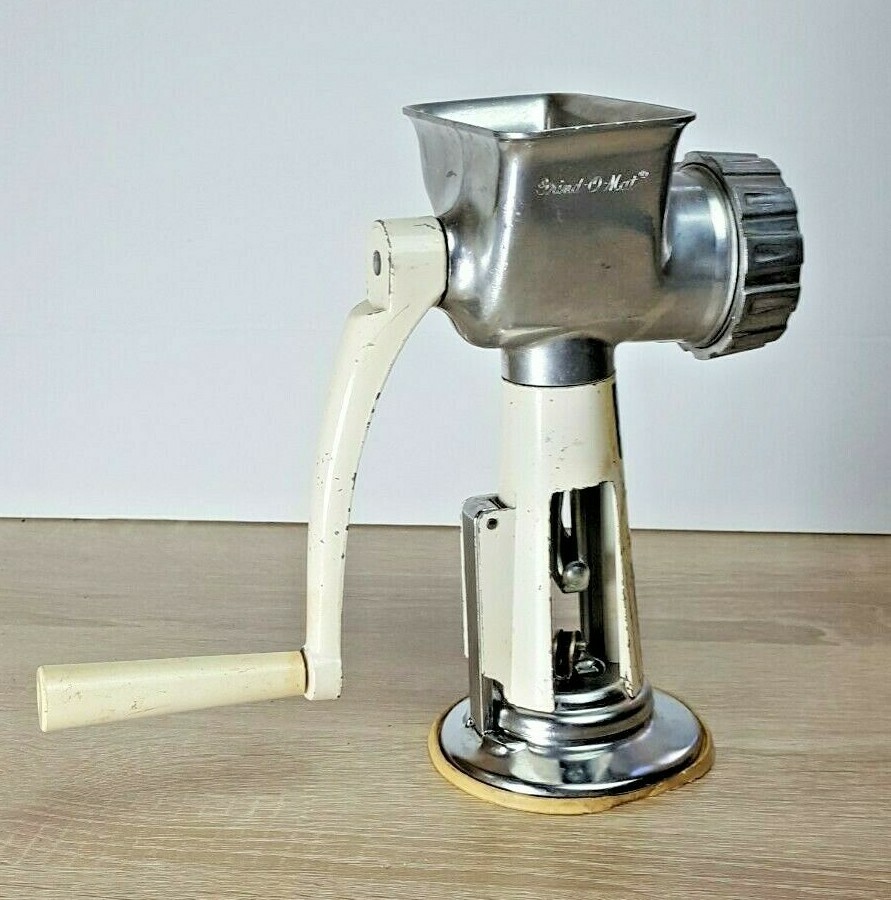 Vtg Rival 358 Grind-O-Mat Meat Grinder Food Chopper Vac-O-Matic