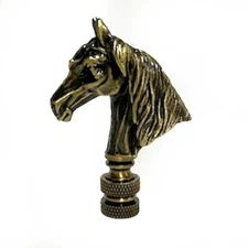 HORSE LAMP SHADE FINIAL WITH ANTIQUE BRASS FINISH #107AB