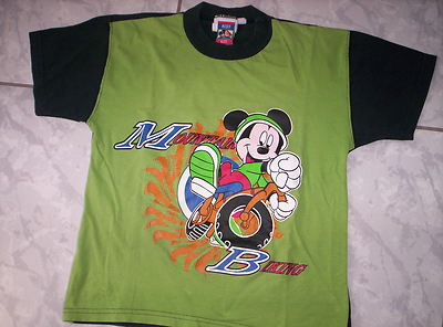 Cooles T-Shirt ''Disney'', grün-schw. m.''Mickie Mouse'' Motiv, Baumwolle Gr.116/122