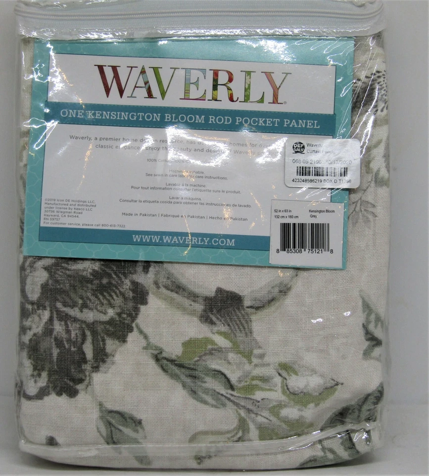 Waverly One Kensington Bloom verde y beige deja patt. varilla pock panel 52X64 B6 Foto 2 de 4