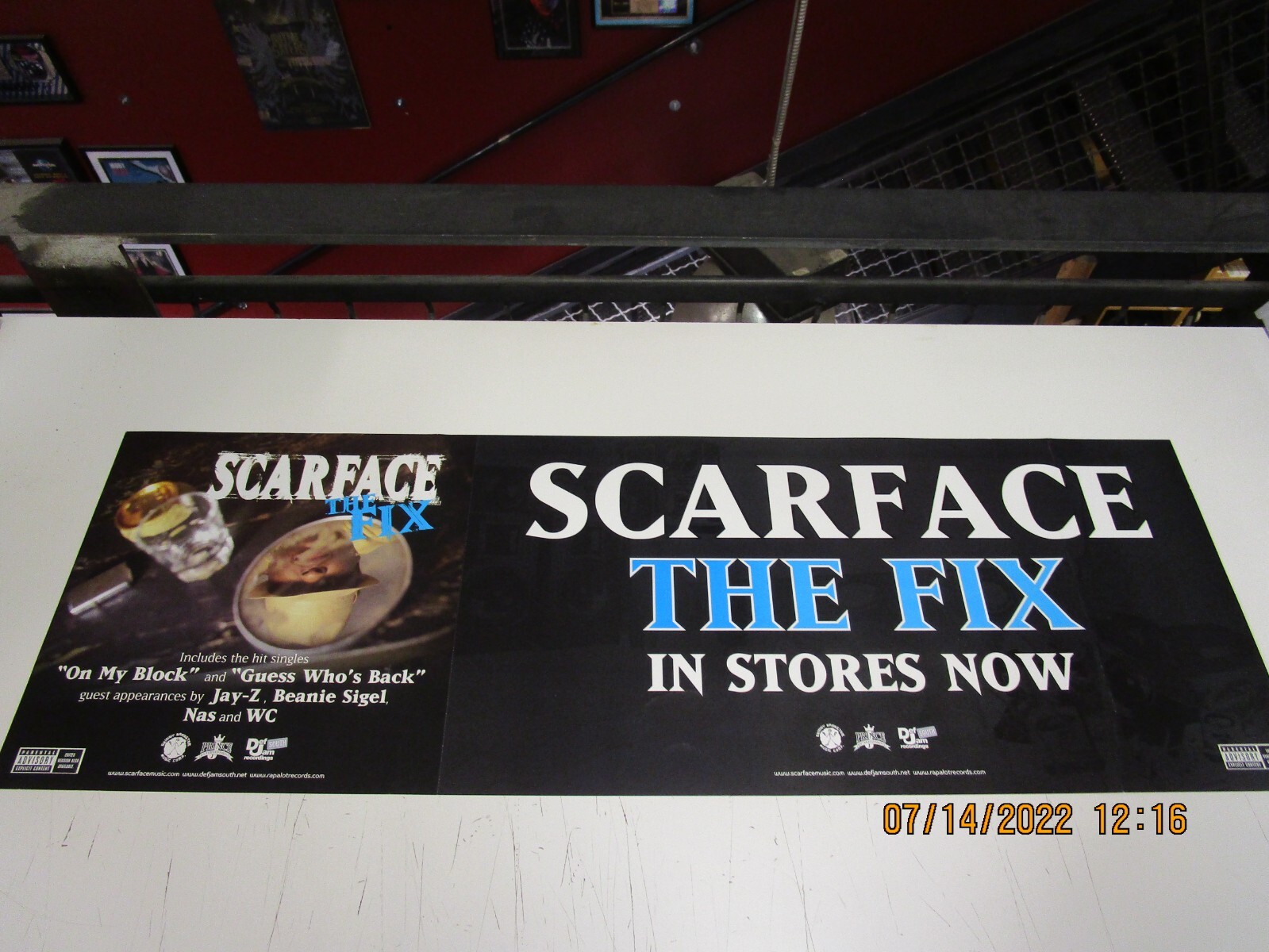 SCARFACE The Fix Promo Flat New! Unused! Def Jam South Recordings 2002