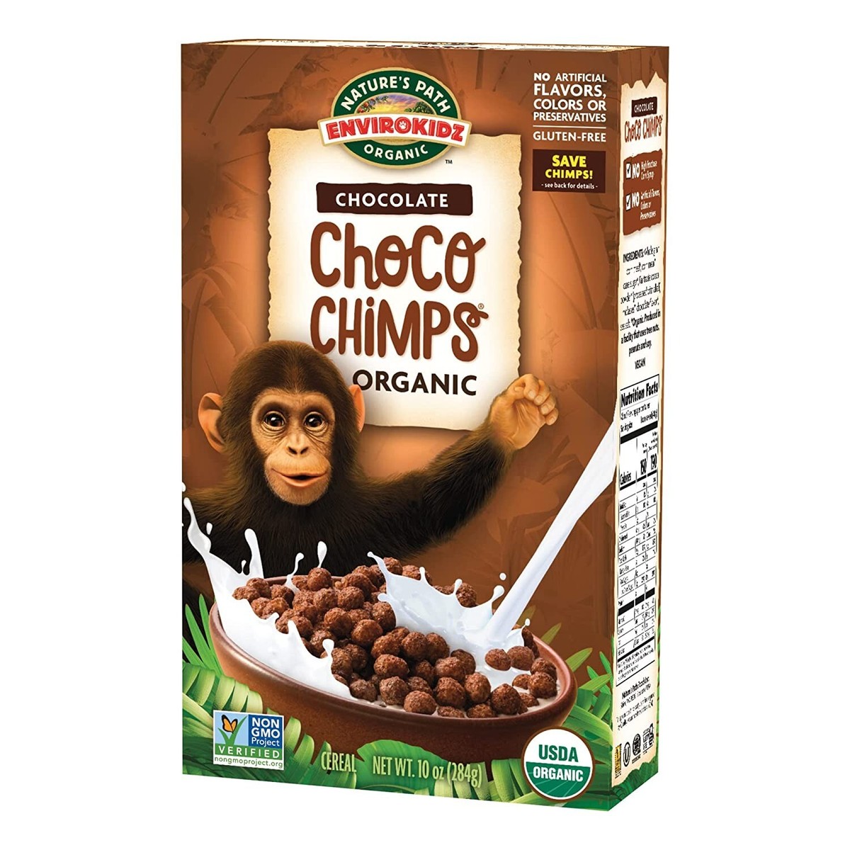 EnviroKidz Choco Chimps Organic Chocolate Cereal 10 Oz (Pack of 4