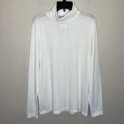 J.CREW Tissue Turtleneck Women Medium Crisp White NEW Lightweight BB748