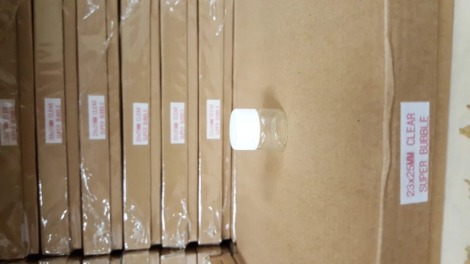 24X Pequeños Pequeños VIAJES Almacenamiento Botellas Transparentes Mini Frascos de Vidrio 1" Frascos 23x25 BLANCO Foto 3 de 4