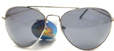 Silver Colored Metal Frame Aviator with Gray Lens Sunglasses NWT's