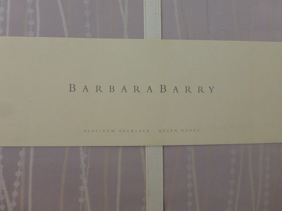 Funda nórdica Barbara Barry Dream platino collar níquel reina $400 nueva en paquete Foto 4 de 4