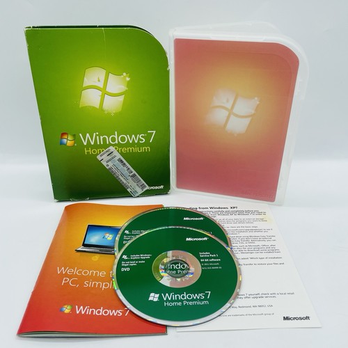 Microsoft Windows 7 Home Premium Full 32 Bit & 64 Bit DVD MS WIN w/ Product Key