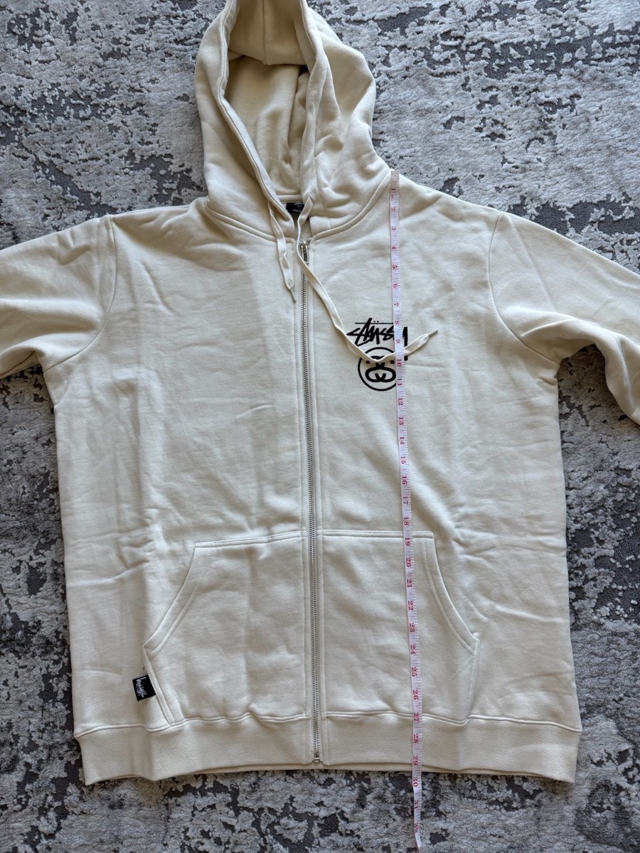 STUSSY Australia Stock Link Zip Hoodie - Ecru, Size: L 100