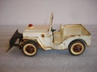 Tonka Jeep Tow Truck Pressed Steel with Snow Plow White