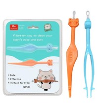 Two Pack 3 in 1 Baby Nose and Ear Gadget, Safe Baby Nose and Ear Cleaner, Nos...
