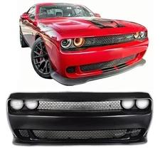 Front Bumper Cover Grille Set Fits 2008-2014 Dodge Challenger Hellcat Style SRT
