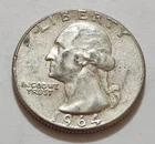 1964 Washington Quarter • NMM 90% Silver • Strong Detail    X154