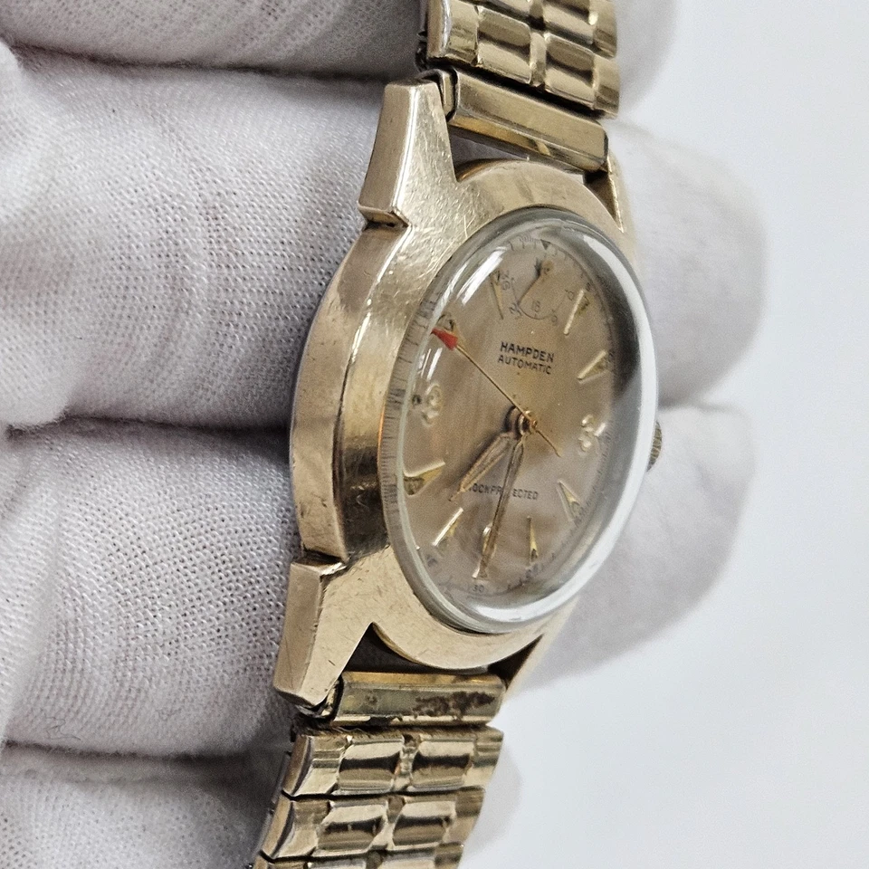 Reloj de pulsera vintage Hampden indicador automático de reserva de marcha para hombre raro como está Foto 4 de 4
