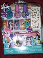 My Little Pony Nail Polish Stickers And Tattoos Includes Makeup Bag New
