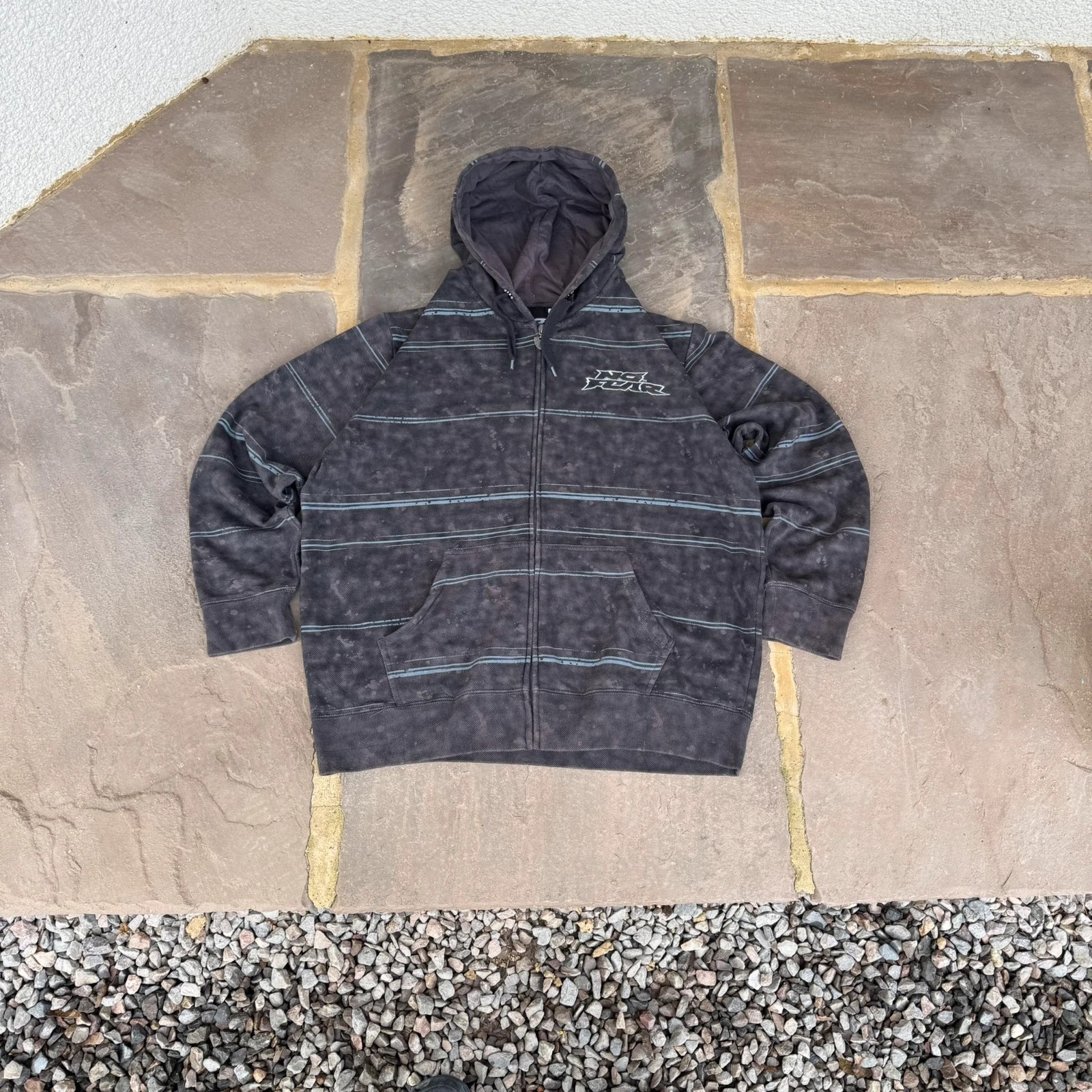 Sudadera con Capucha Negra No Fear Surf De Colección Talla XL 90s 80’s Surf De Gran Tamaño