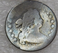 1805 Draped Bust Dime Bent + Free Barber Dime #SB93