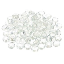 100Pcs Flat Glass Marbles, Mini Glass Gems Marble Beads, Clear(12-14mm)