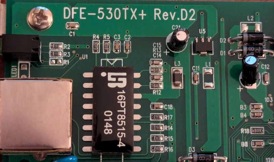 D-Link DFE-530TX+ PCI Fast Ethernet Network Adapter 10/100 NIC – Rev D2 – DL1003 - Image 2 of 4