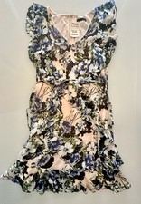 Tommy Hilfiger Size 12 Flutter Sleeve Pink & Blue Floral Dress - New With Tags