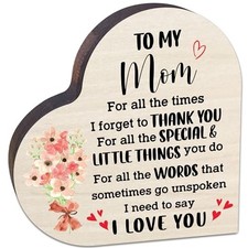 To My Mom Wooden Sign, Mother's Day Gifts for Mom from Daughter Son, Brown5