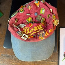 Vintage Barcelona FC Hat with Loads of Barcelona and Related Badges and Pins