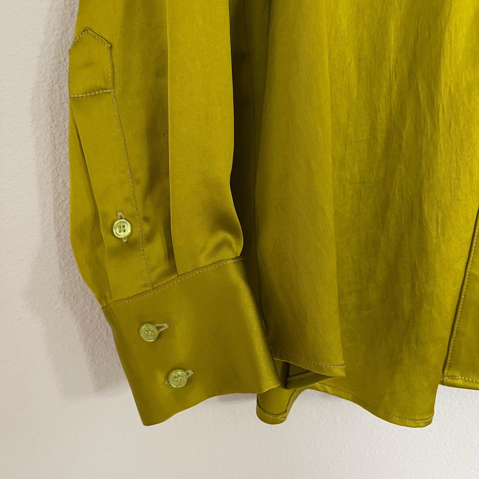 SMYTHE Tuxedo Ruffle Blouse Matcha Green (Size L) $450